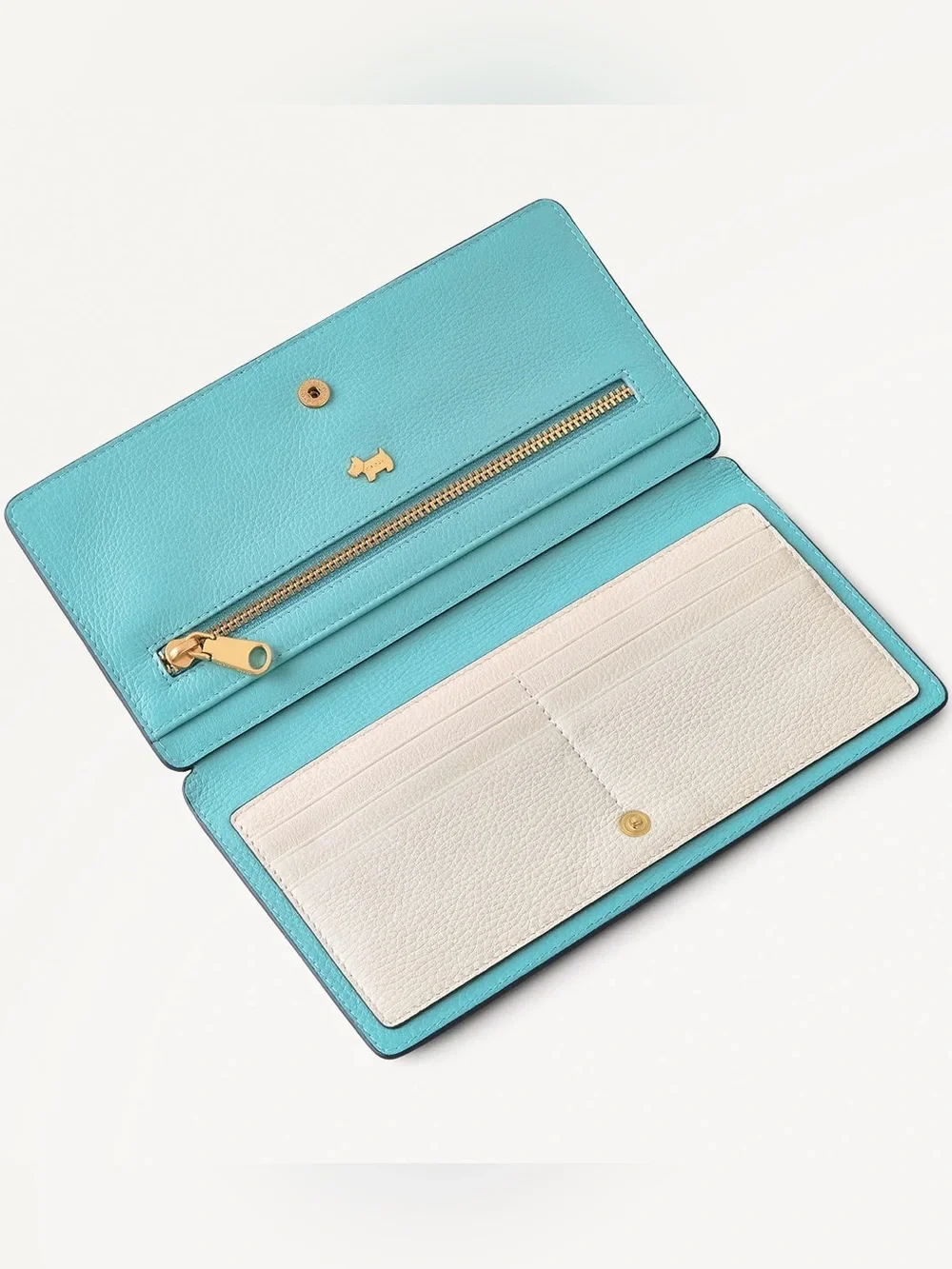NWT-Radley London-Coin Street-Lg Bifold Wallet-Seashell Theme-Bright Blue-$128